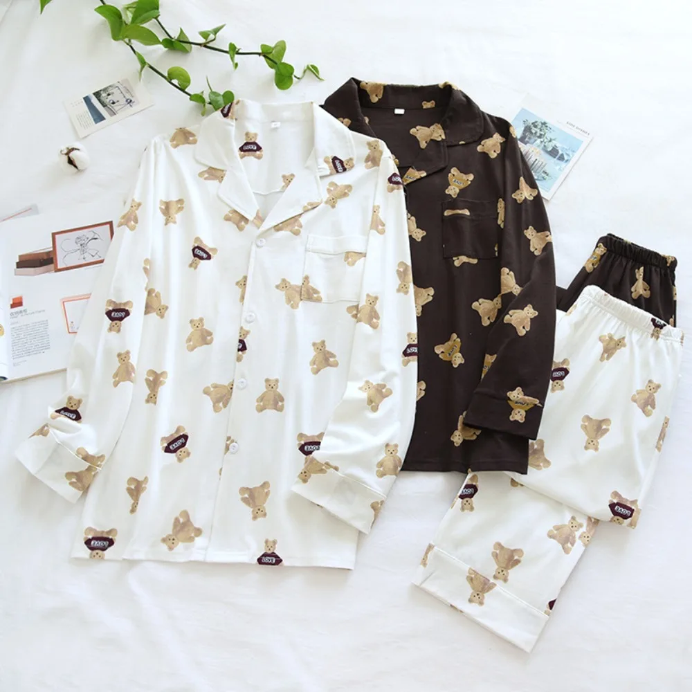 

His & Hers Jersey Cotton Cardigan Set | Sweet Couple Sleepwear | Relaxed Fit Loungewear for Spring Fall