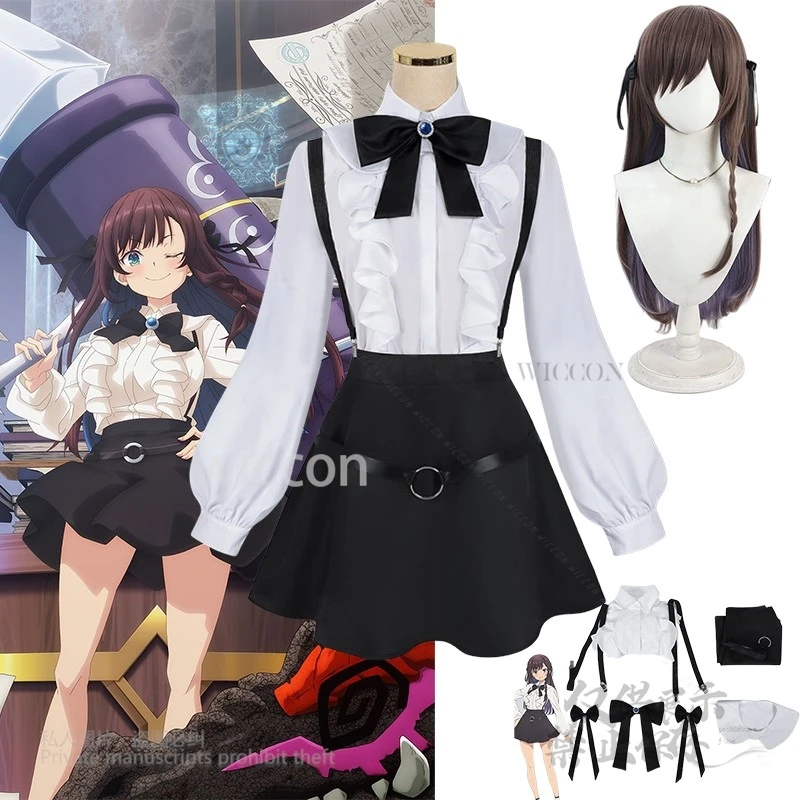 Аниме Алина Косплей Костюм клевера Guild Solo Boss Полный комплект JK Юбка Приемник Банты Костюм Одежда Парики Женщины Хэллоуин Вечеринка