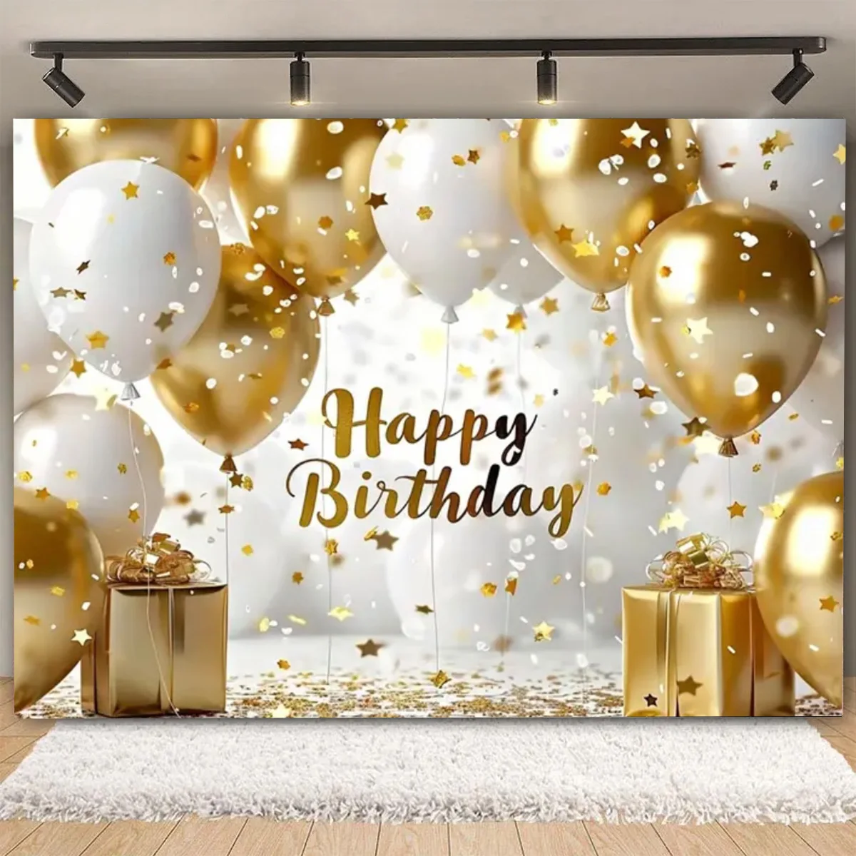 VIKAMA Platin Wandteppich zum Geburtstag, Jahrestag, Party-Hintergrund, Schießstoff, Jahrestag, Dekoration, Festival-Dekoration