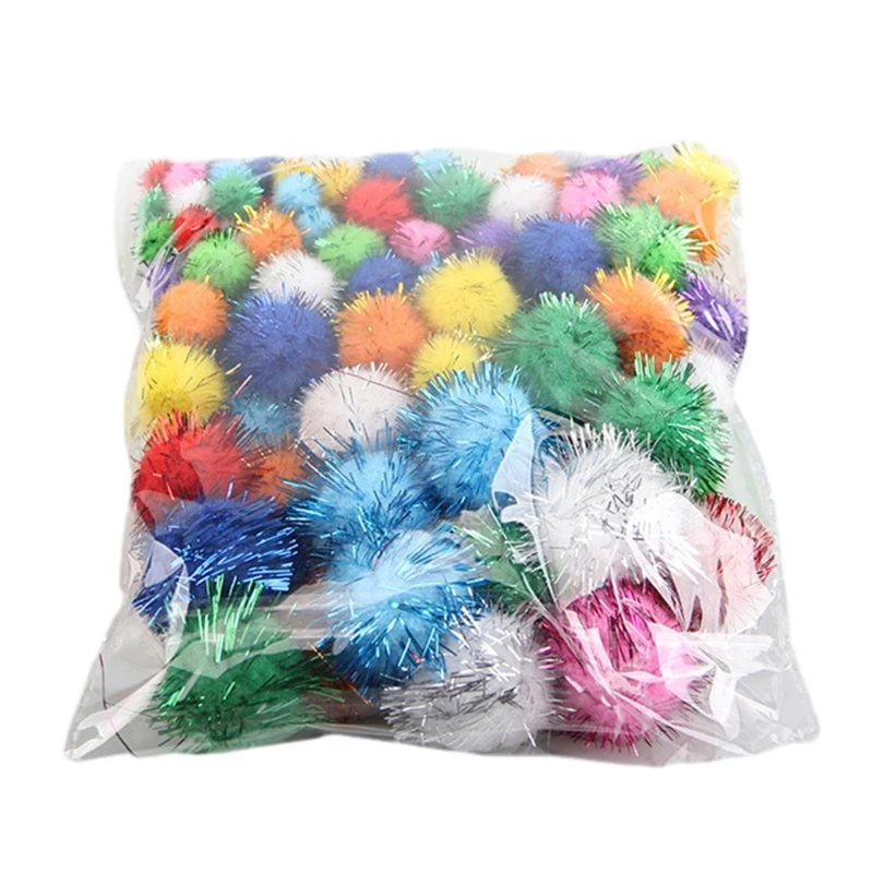 100pcs Tinsels Pompoms Patches DIY Hairpin Creatively Accessories Clothing Bags Hair Barrettes Handmade Decoration