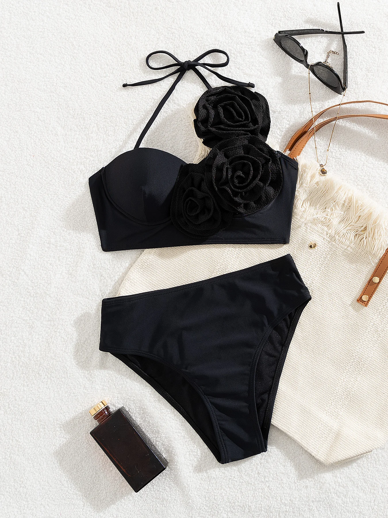 موضة زهرة الرسن بيكيني المرأة عالية الخصر ملابس السباحة سيدة مثير الدانتيل يصل Biquini ملابس السباحة المايوه الإناث بحر 2026