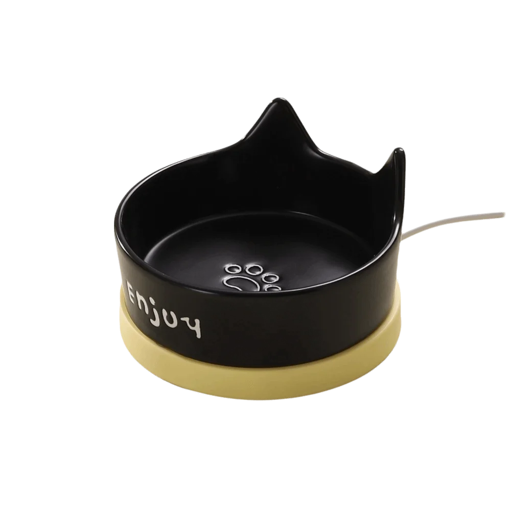 

Noiseless Pet Heating Bowl Automatic Large Caliber Heated Cat Bowl Cat Shape Constant Temperature Dog Food Bowl Winter