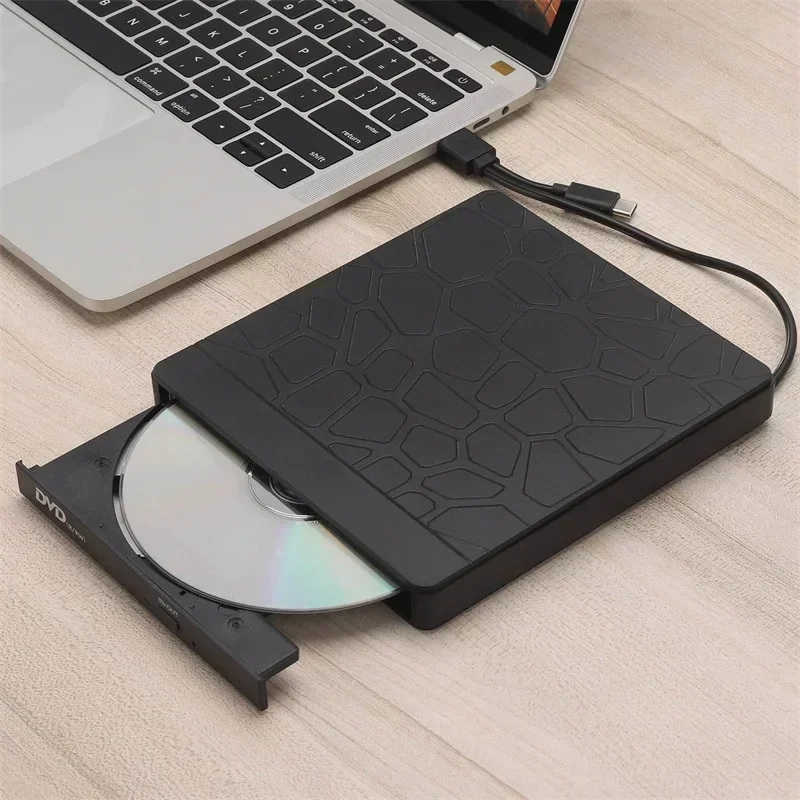 External Drive USB 3.0/Type-C Slim External DVD RW CD Writer Drive Burner Reader Player Optical Drives With SD/TF & USB3.0 Slots