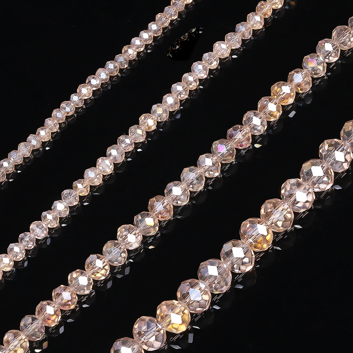 الشمبانيا اللون النمساوية كريستال زجاج الخرز 3 4 6 8 مللي متر لصنع المجوهرات الأوجه فضفاض خزر عازل ل أساور قلادة DIY بها بنفسك #5
