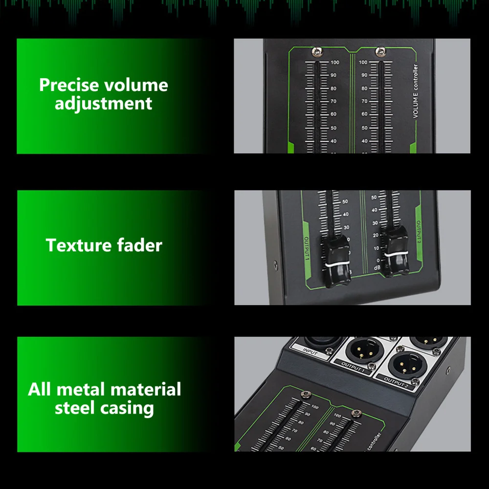 Passieve monitor Volumeregelaar Passieve stereocontroller XLR Stereo-ingang en -uitgang Plug Play Nauwkeurige volumeregeling