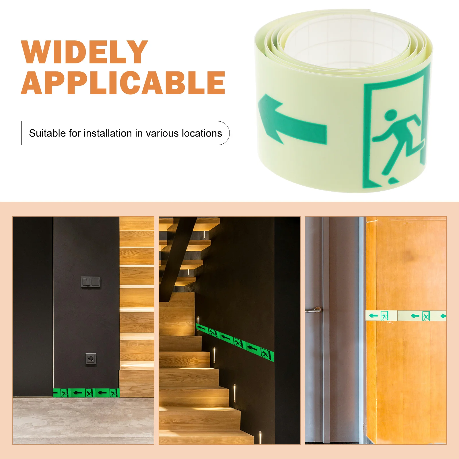 1 Roll Night Glow Tape For Safety Path Self-Illuminating Warning Sticker Luminous Facility Direction Sign Caution Decal