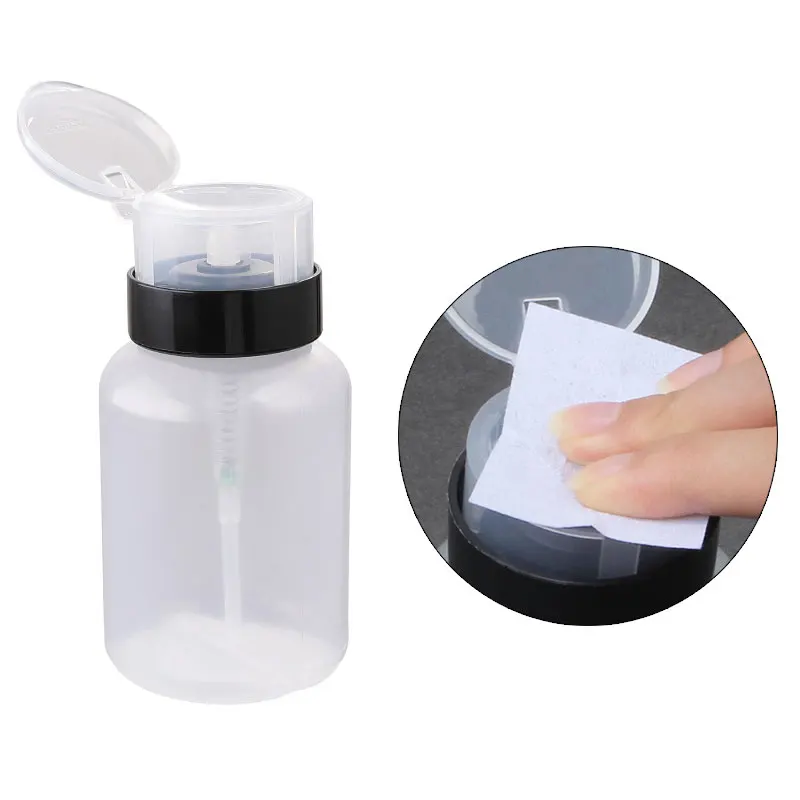 200ml Empty Pump Dispenser Refillable Polish Cleanser Remover Bottle UV Gel Nail Art Clean Liquid Acetone Bottle