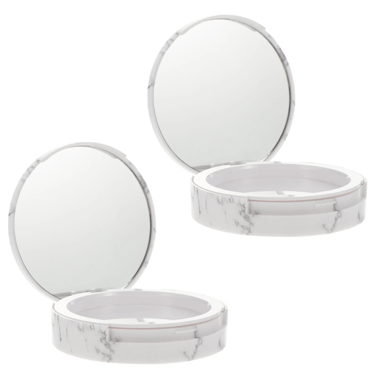 

2Pcs Marble Pattern Powder Compact Case Empty Storage Box for Travel Pressed Powder Eyeshadow Blush Container Acrylic Durable