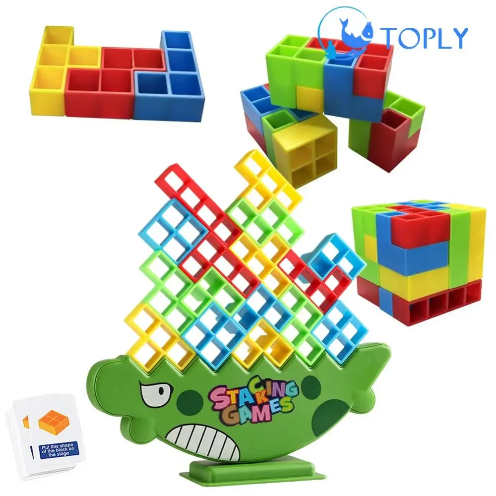 

Игра балансировочная со штабелями, интерактивные строительные блоки для родителей и детей, настольная игрушка с кирпичным куском для семейных вечеринок и путешествий
