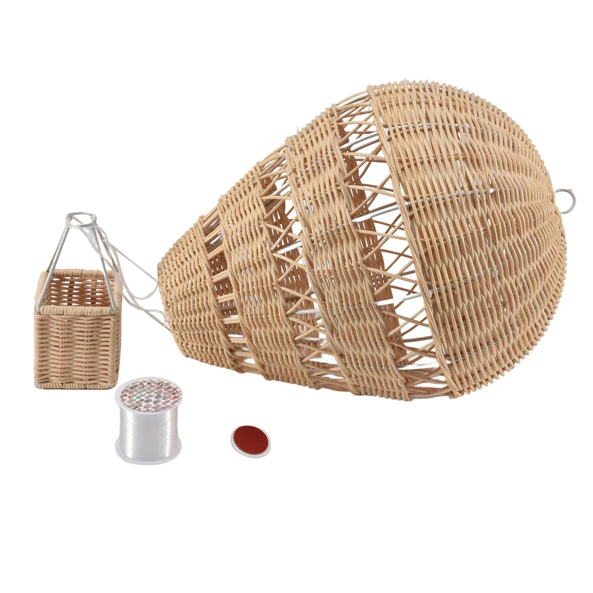 Balão de ar quente do Rattan à mão, decoração do berçário boêmio, parede do quarto das crianças, adereços fotográficos