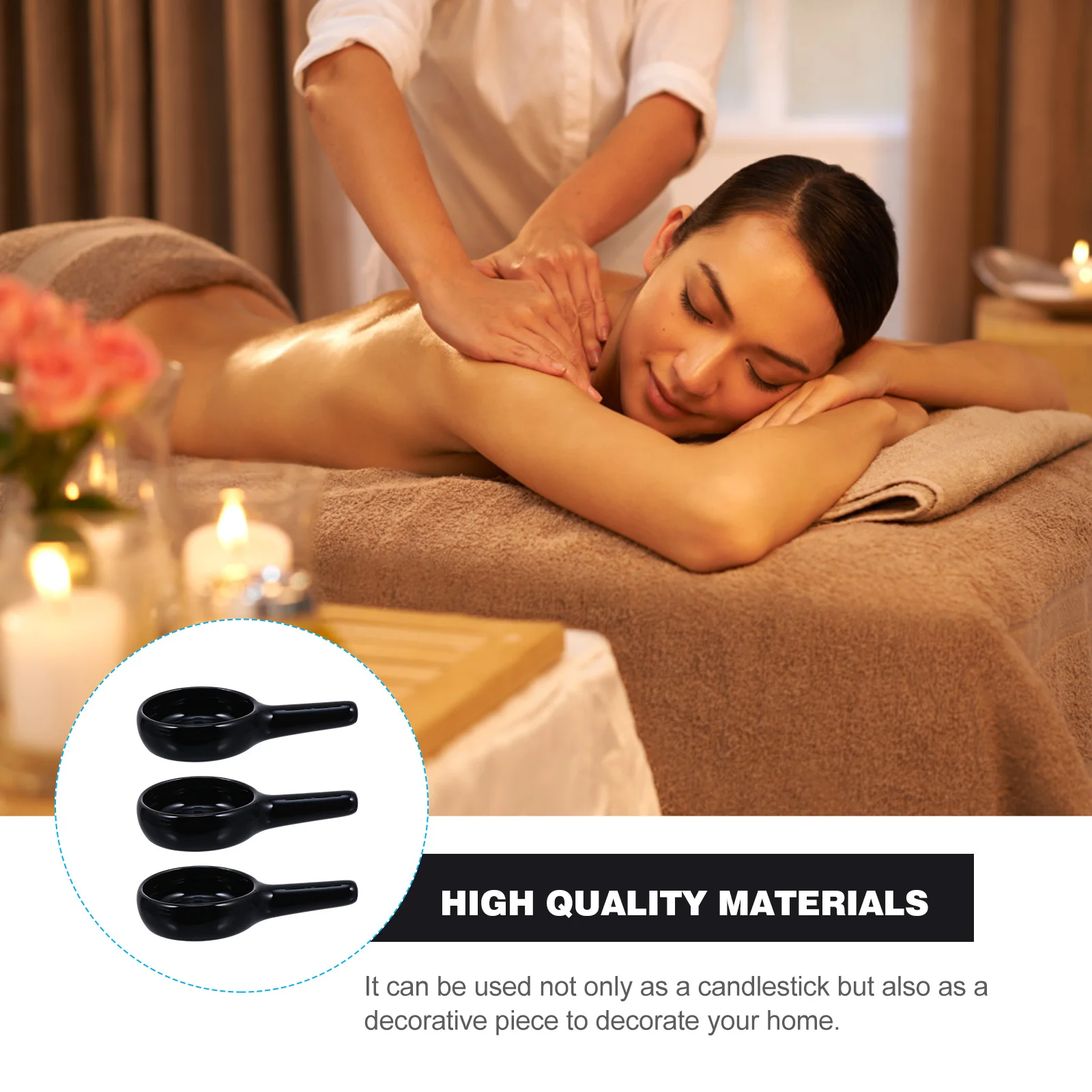 

3Pcs Ceramic Tray Holder Simple Design Safe Home Party Decor Aroma Small Tray Gift Creative Handle