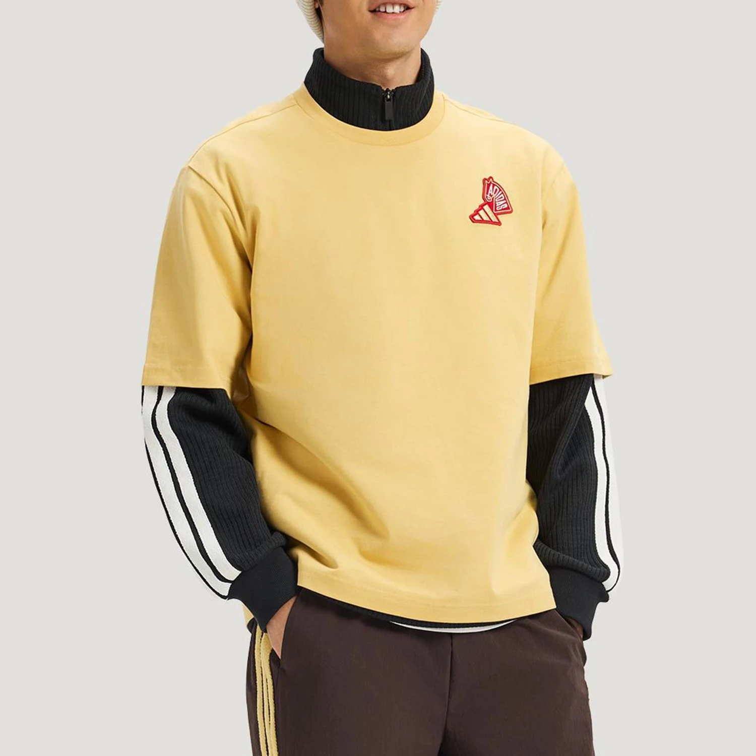 

Оригинальный мужской и женский пуловер Adidas с круглым вырезом, свободный повседневный крой, с короткими рукавами KQ5099
