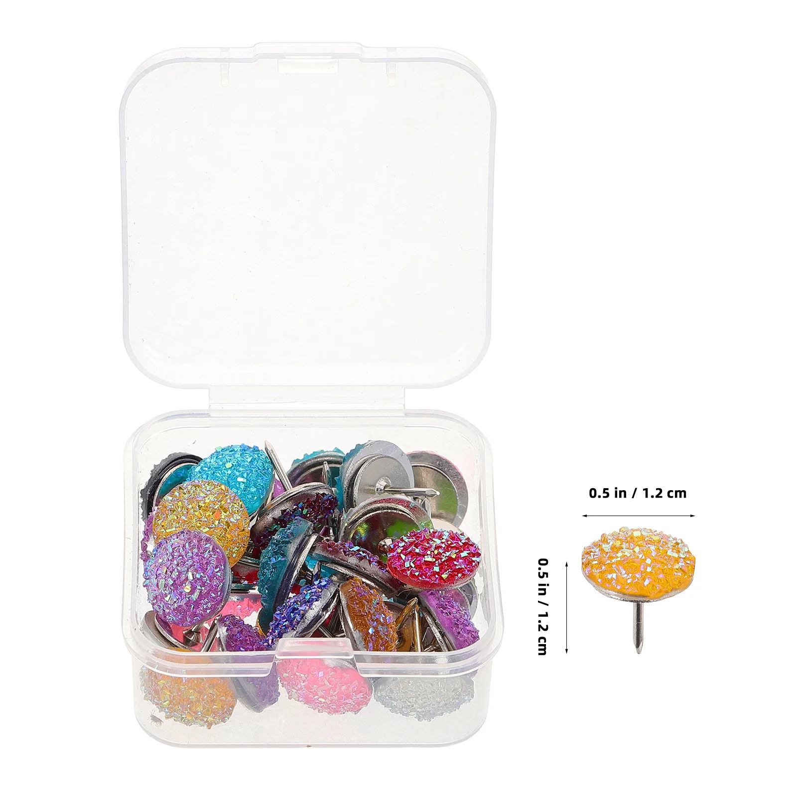 30 Uds. De chinchetas decorativas de cabeza plana ostentosas para tablero de corcho, tablón de anuncios, accesorios para manualidades DIY
