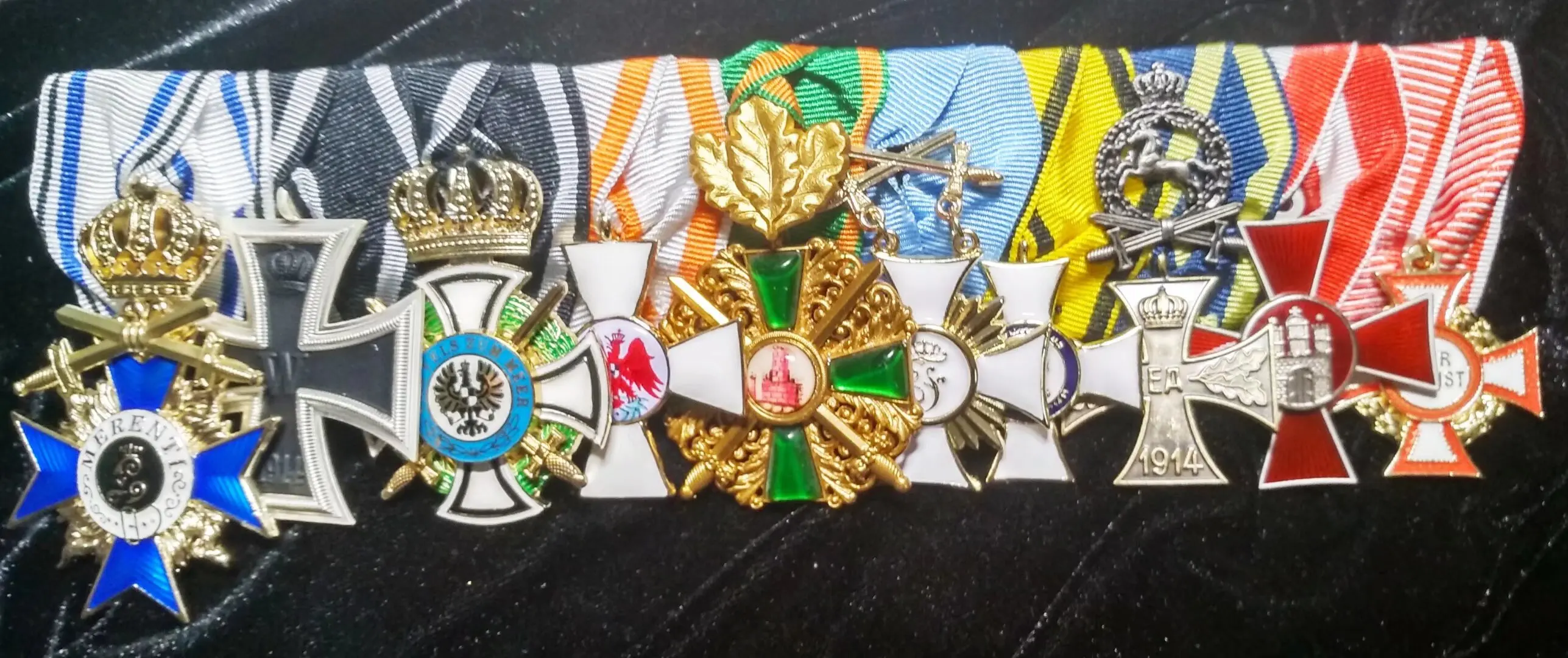 WW1 German Officer Medal Bar Replica Iron Cross Bavaria Hanseatic Cross Collectible Badge Historical Souvenir