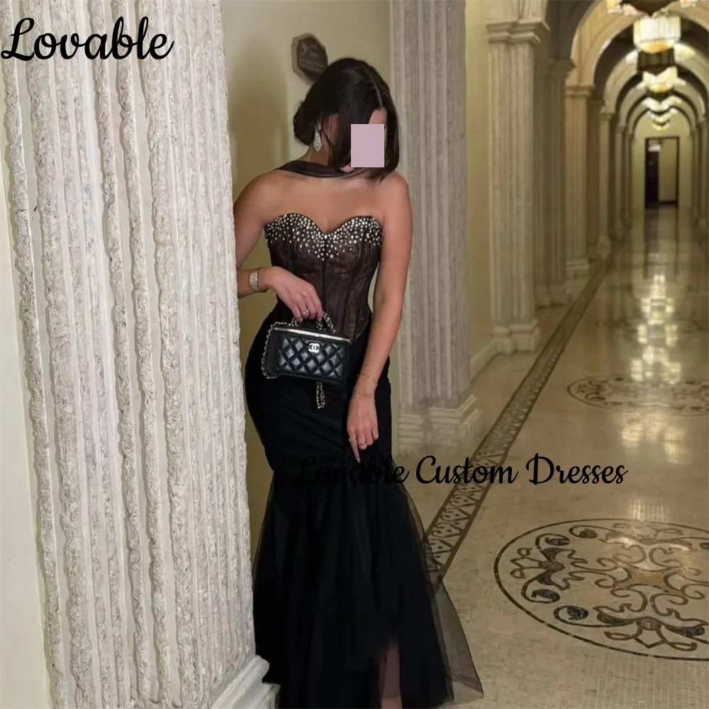 فستان حفلات الزفاف في دبي مخصص على شكل قلب حورية البحر فستان مكشكش للنساء أنيق فاخر بطول الأرض وسحاب حتى فساتين لحفلة موسيقية