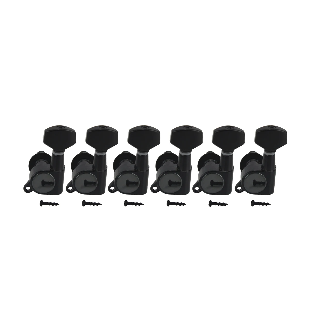 Fleor 6pcs schwarze Gitarren-Stimm tasten Heringe Maschinen köpfe 6r/6l/3 l3r zur Auswahl – Detail 3