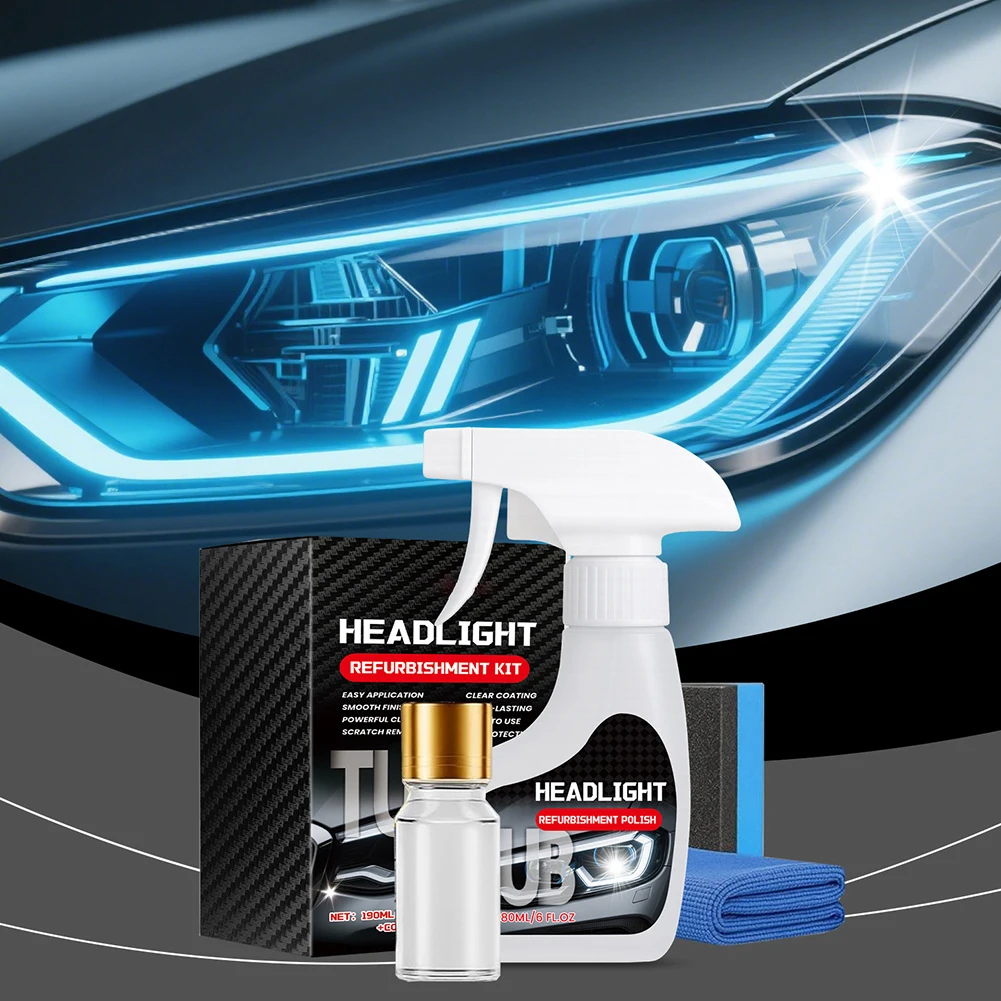 Clear Headlight Lens Repair Kit For Cars Restores Headlight Clarity Brightness For Night Driving Safety