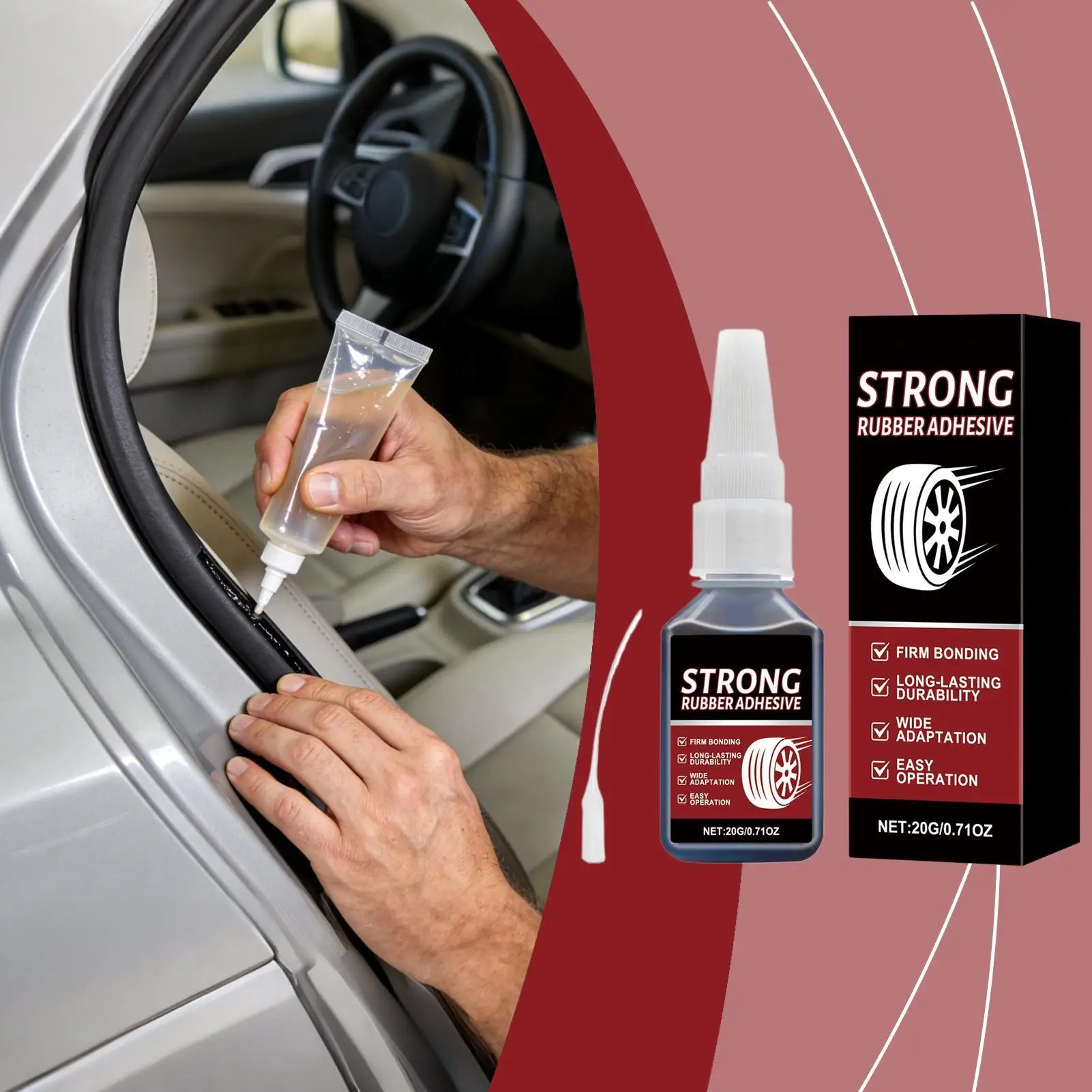 Quick-Dry Repair Sealer Car Rubber Glue Automotive Repair Bonding Cement Restor Agent For Dashboard Tire Headlights Handles