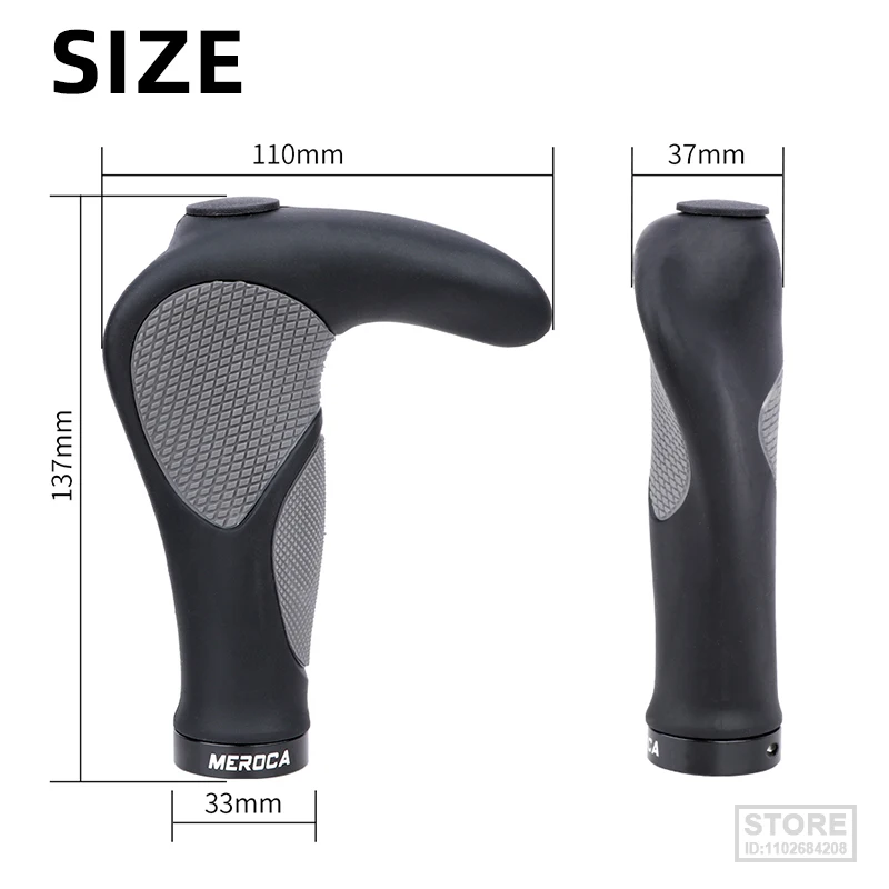 MEROCA Comfy Bicycle Grips TPR Rubber Integrated MTB Cycling Hand Rest Mountain Bike Handlebar Casing Sheath Shock Absorption