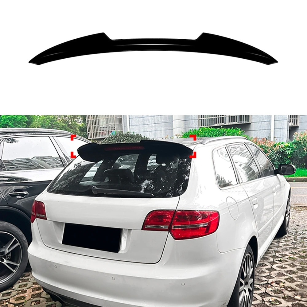For Audi A3 8P Sline 2004-2013 5-Door Hatchback Blade Style Roof Spoiler Rear Wing Tail Lip Exterior Upgrade Tuning Accessories