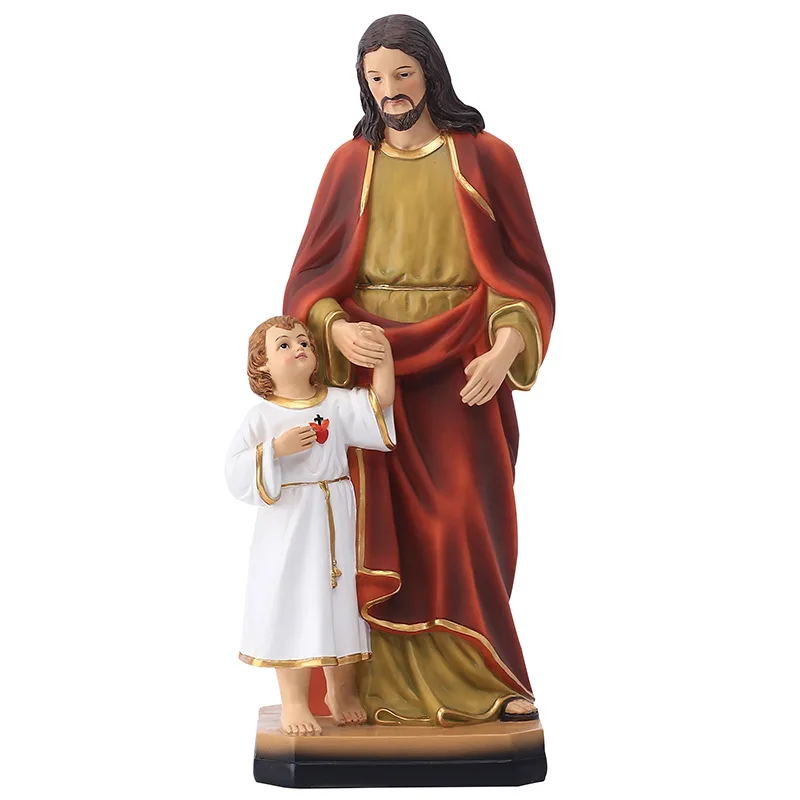 

31.3CM Classical Father & Son Resin Statue - Christmas Decor, Handcrafted Holiday Gift, Elegant Figurine