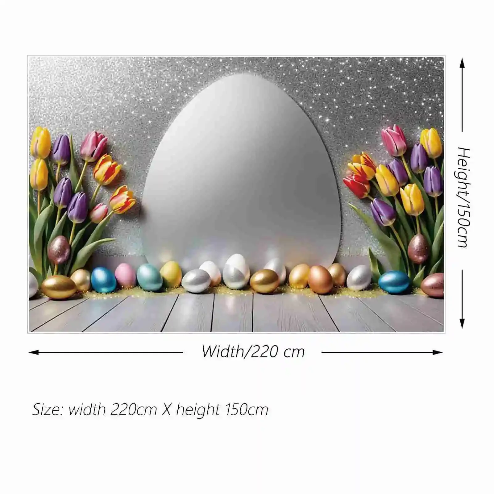 MOON.QG tulipani uova festa di pasqua fotografia sfondo rosa blu rosso oro argento Glitter sfondo Banner Poster Photocall puntelli