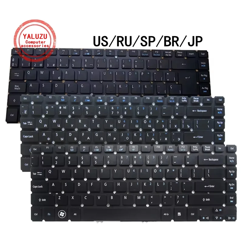 US/RU/SP/BR/JP angielski/rosyjski/hiszpański/brazylijski/japoński nowa klawiatura do laptopa ACER V5-431 V5-471 V5-471G V5-471PG MS2360
