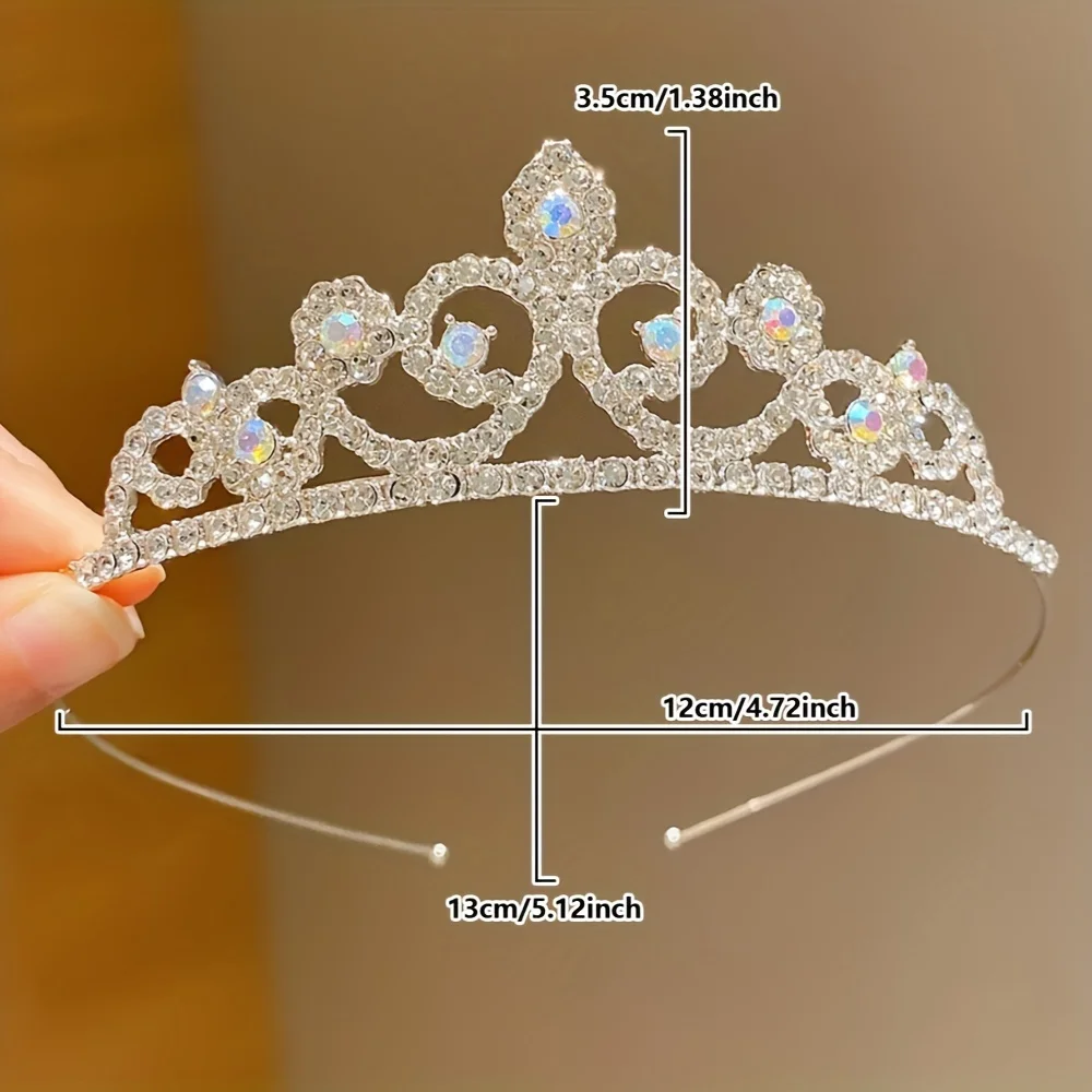 Argola de cabelo de coroa fofa infantil de 1 peça para presentes de aniversário para meninas