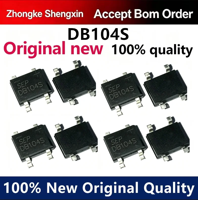 （5pcs-100pcs）Surface mounted bridge rectifier DB104S SOP4 packaged 400V 1A brand new bridge stack