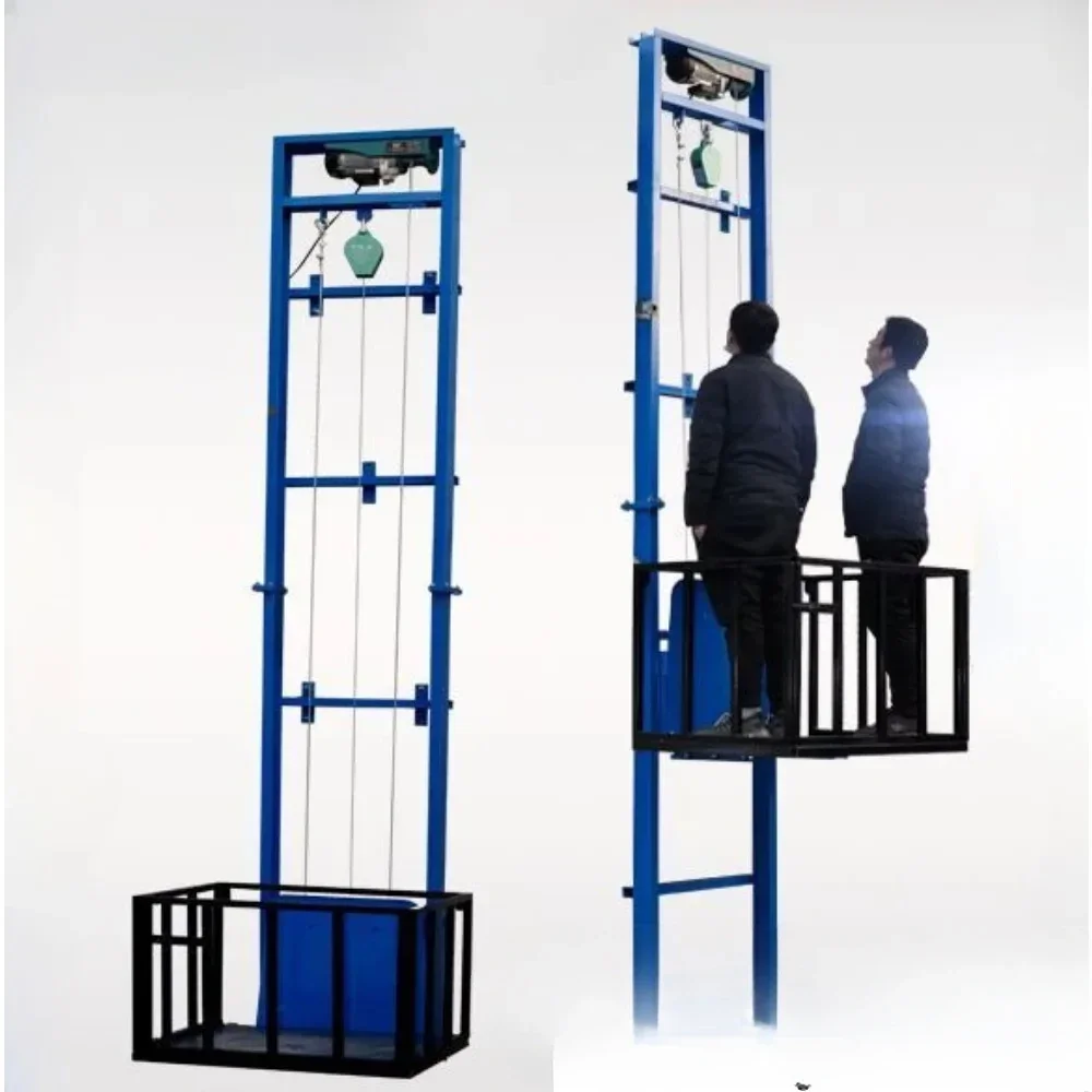 Hydraulic freight elevator lift simple workshop home warehouse guide rail monorail platform electric hoist platform model