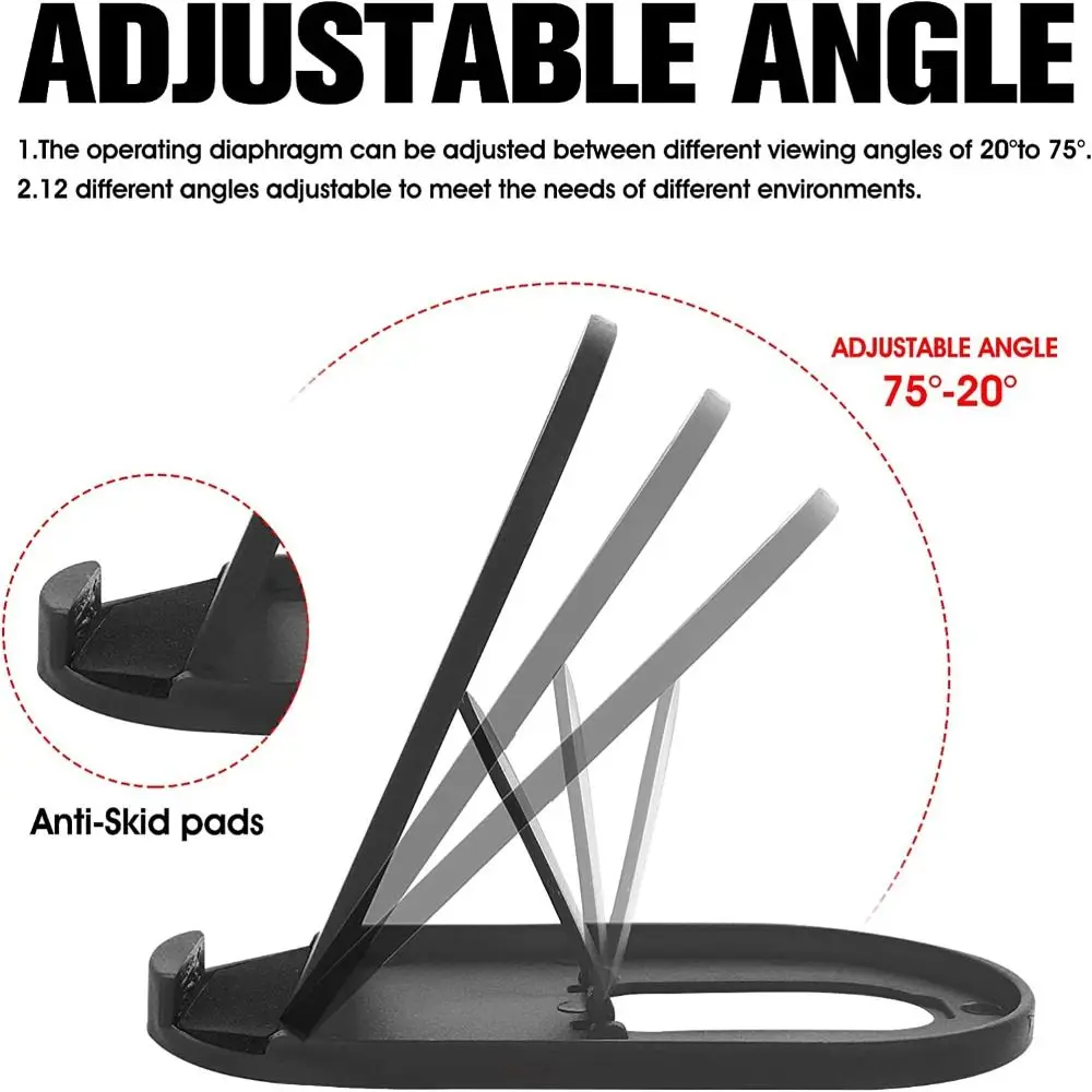 

ABS 4 Degrees Foldable Desk Stand 4 Degrees Adjustable 4 Degrees Foldable Phone Holder Mini Portable