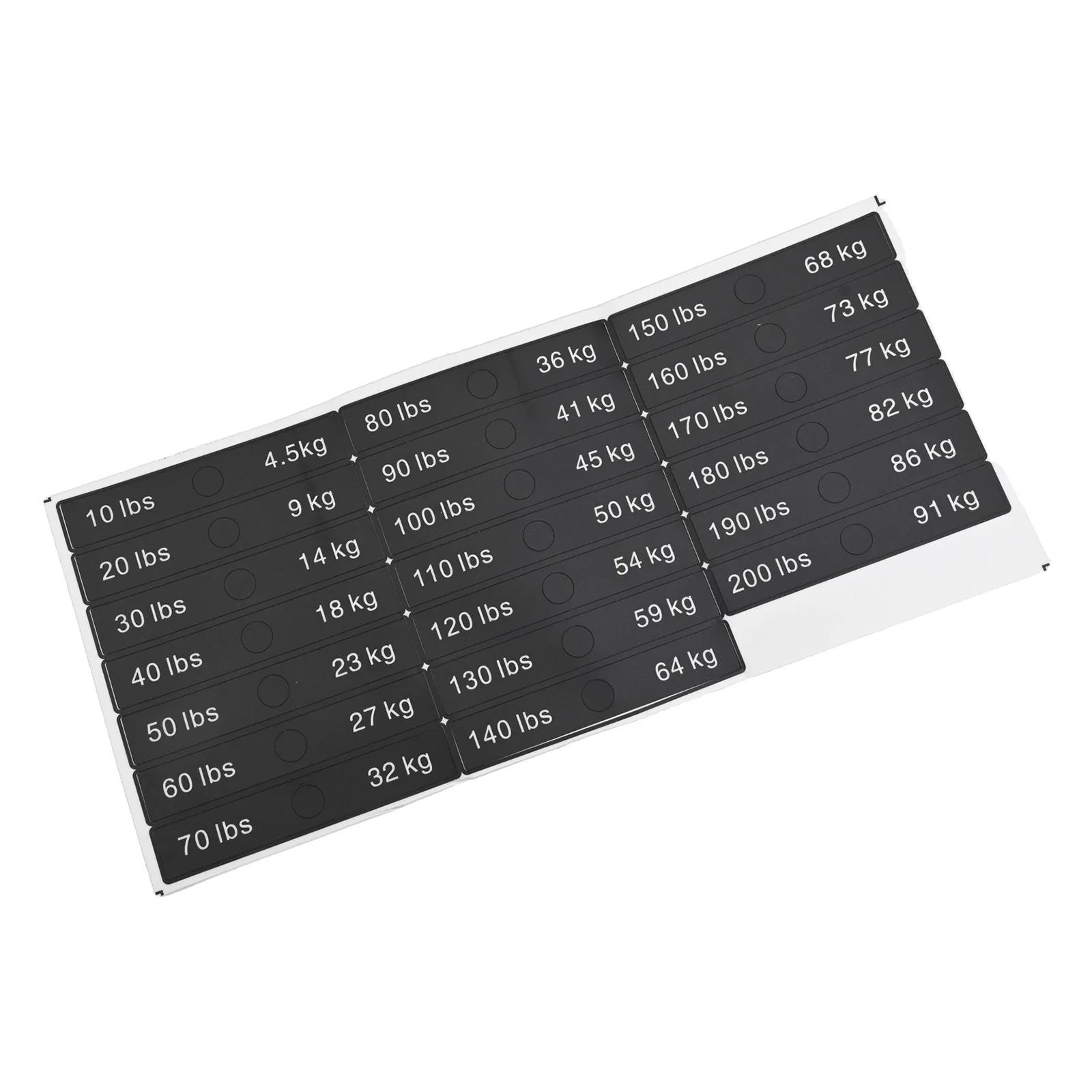 Weight Marking Stickers for Gym Use High Fit Labels Made of PP Material Easily Identify Weights from 10LB to 340LB