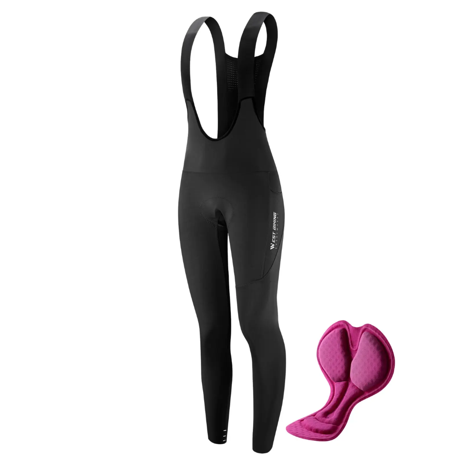 

Women's Cycling Pants, Padded Bib Long Trousers, Breathable, Seasonal Riding Apparel