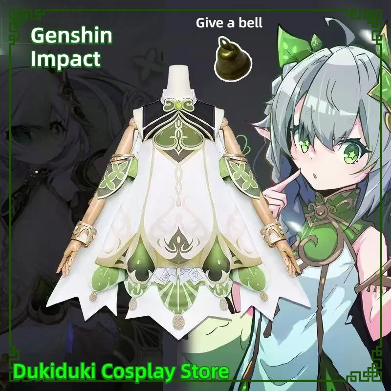 جينشين إمباكت أزياء تنكرية لحفلات الهالوين، مجموعة تنورة قصيرة من العشب الله ناهيدا، نمط لطيف، أداء المسرح، بدلة فستان للبالغين