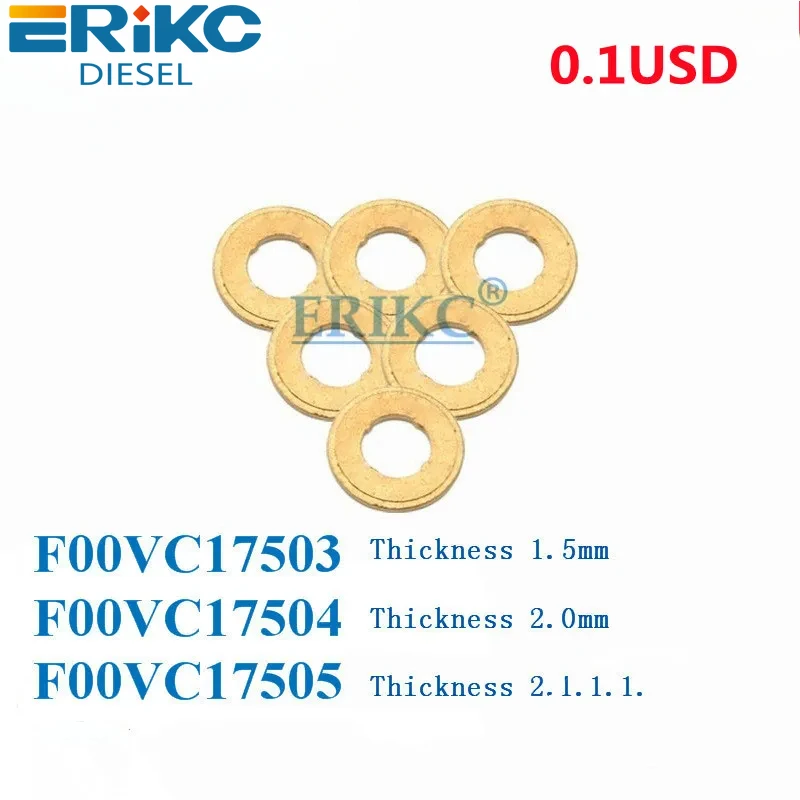 

ERIKC 4 Pcs/ Lot COPPER Washer F00VC17503 F00VC17504 F00VC17505 For BOSCH NOZZLE F 00V C17 503 F 00V C17 504 F 00V C17 505