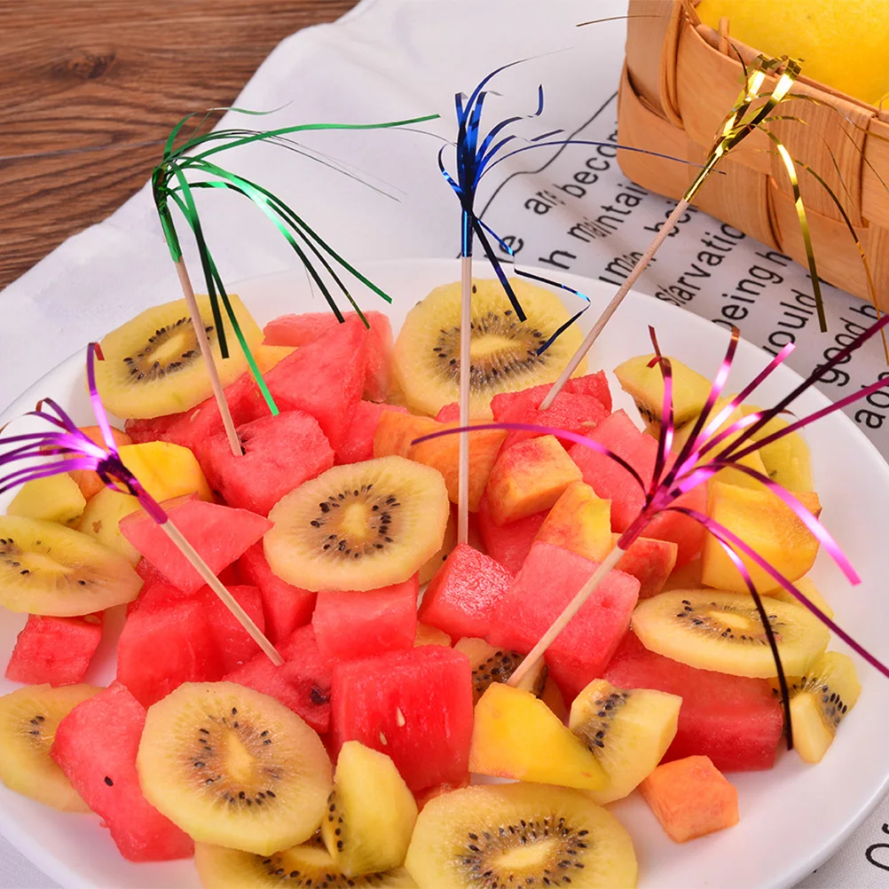 

200pcs Wooden Picks Party Supplies Simple Fruit Sticks Food Cocktail Elegant Design Safe Smooth Cake Bread Mixer