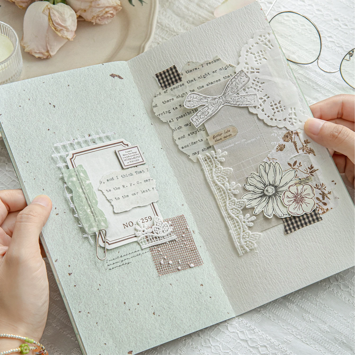 4 pacotes/lote papel colorido série de tinta retro papel mensagem bloco de notas