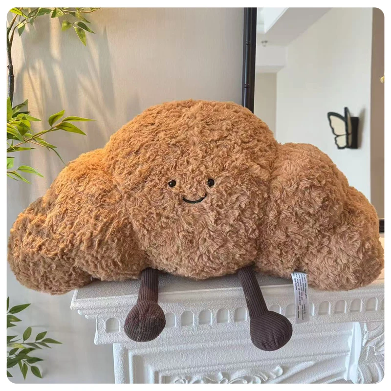 

Cute Bread Croissant Plush Toy Creative Mushroom Doll Horned Pillow Sofa Cushion Doll Ornaments Filled Animal Plush Toys