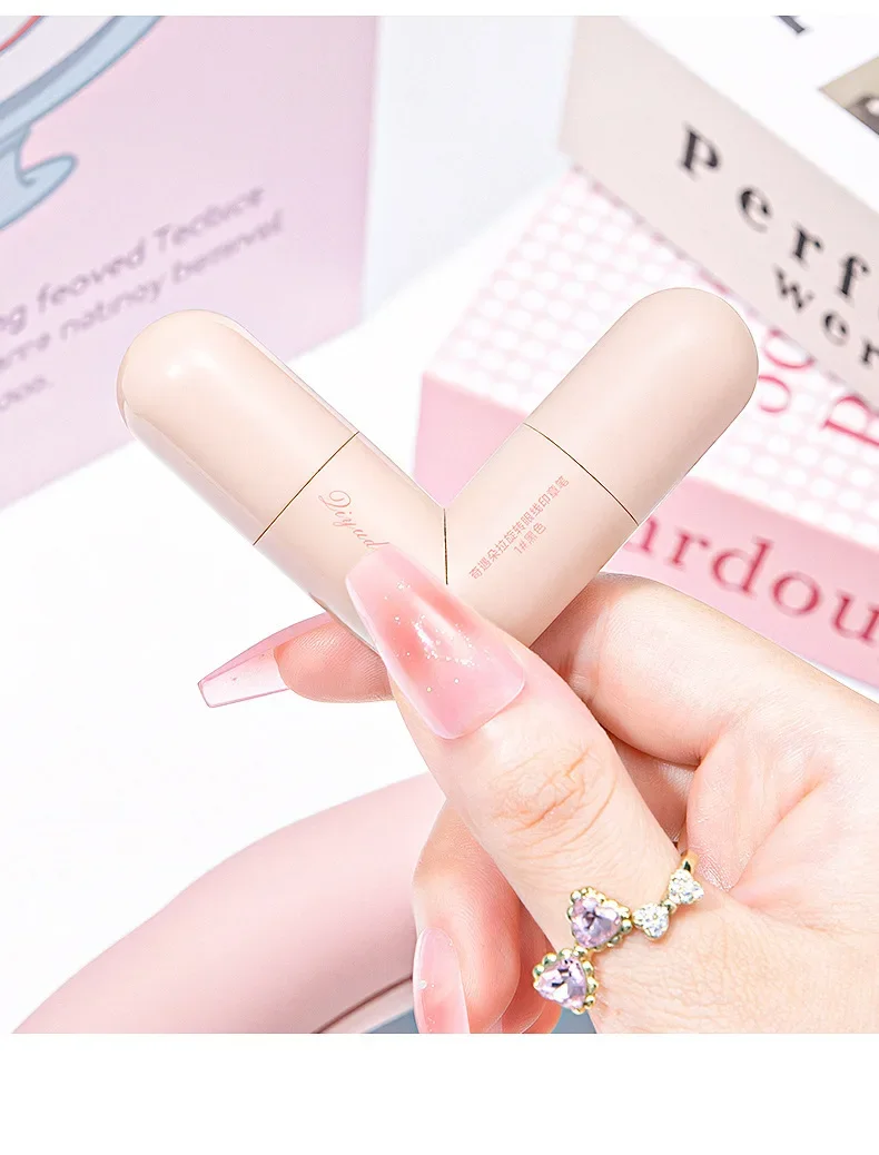 Qiyuduola 2-in-1 Eyeliner Stamp Pen Rotating Design Waterproof Smudge-Proof Long-Lasting Liquid Eyeliner for Easter Makeup Suita
