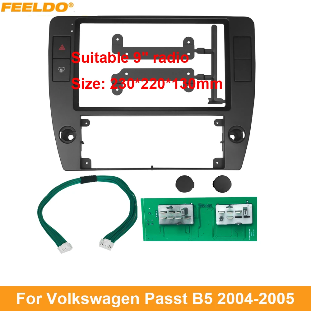 FEELDO Car Audio Fascia Frame Adapter For Volkswagen Passt B5 05-08 9\