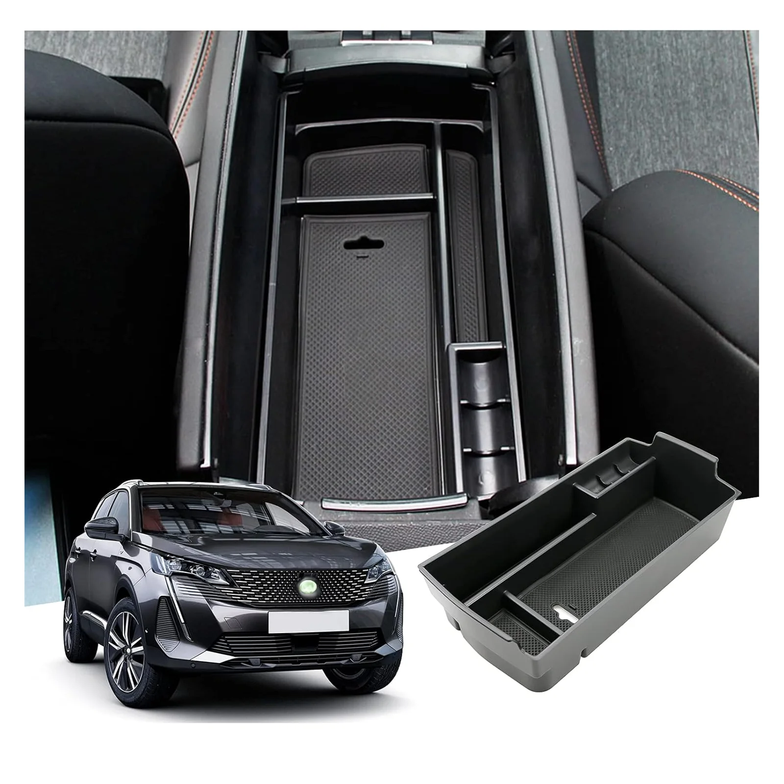 Ruiya Pour Peugeot 3008 Peugeot 5008 2016-2024 Car Armrest Box Storage Central Control Container Auto Interior Peugeot 3008 Accessories-image