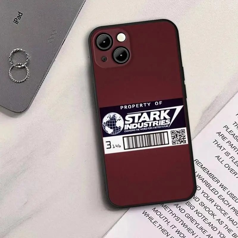 Fashion Stark Industries Black Phone Case For iphone14 15 Pro max 11 12 13 Pro Max mini X XR XS MAX 7 8 plus  2020 se phone case