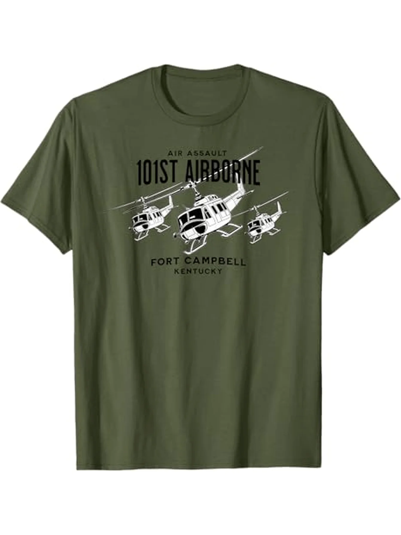 

101st Airborne Fort Campbell Kentucky Helicopter T-Shirt 100% Cotton O-Neck Short Sleeve Summer Casual Mens T-shirt Streetwear