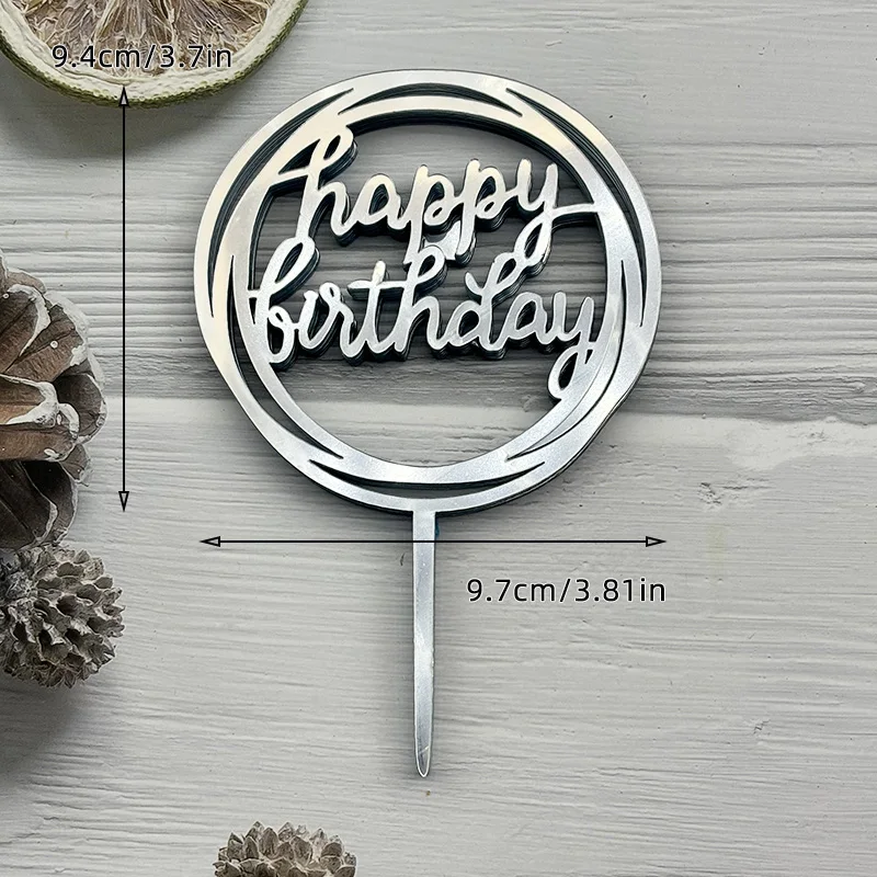 10 Stück Acryl-Kuchenaufsatz „Happy Birthday“, Rosa, Gold, Silber, für Kinder, Männer, Frauen, Babyparty, Party, Kuchendekoration, Geschenkzubehör – Detail 7