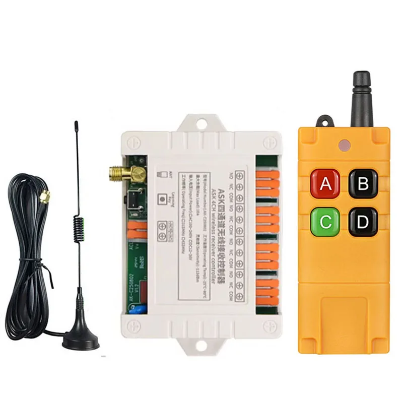 2000M 433MHZ Universal DC12V 24V 36V 4CH RF Wireless Radio Remote Control Switch System Receiver Transmitter With USB Interface