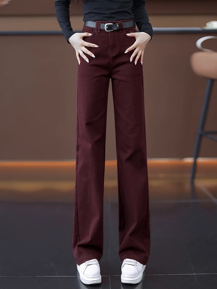 

Джинсы Ankela с высокой талией и прямыми штанинами, женские, весна-осень 2026, новая модель, повседневные брюки для похудения, универсальные широкие брюки