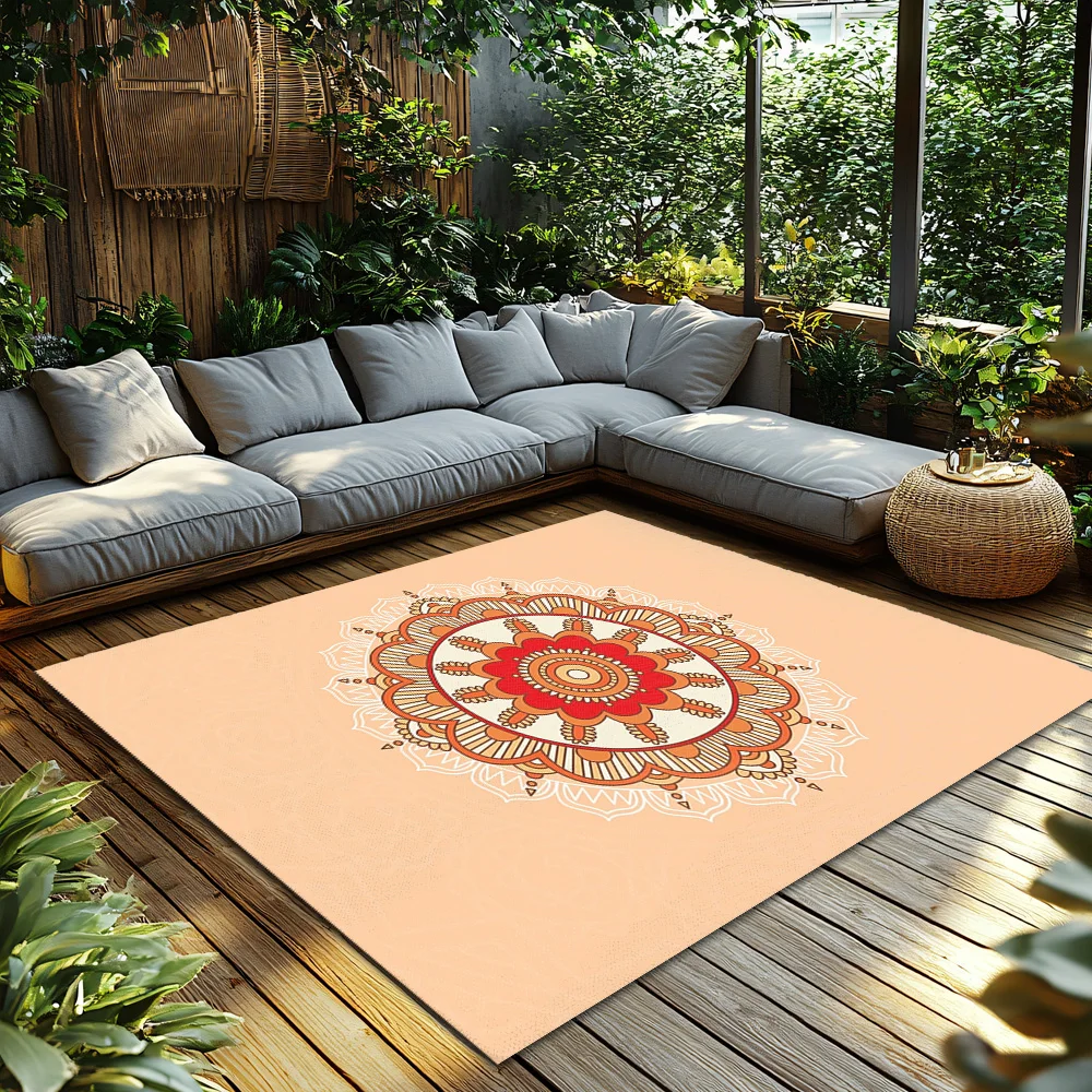 Bohemian Area Rug Persian Style Floor Mat Non Slip Home Decor Vintage Carpet Modern Living Room Rug Washable Entryway Mat Tribal