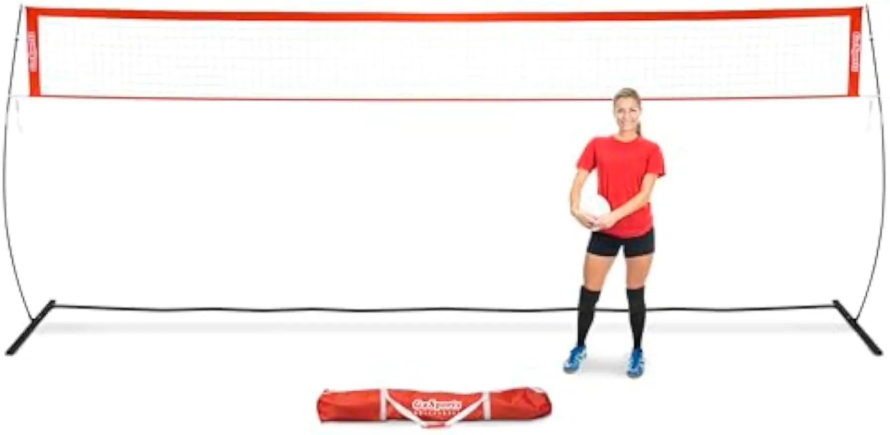 

Freestanding Volleyball Training Net - 12ft or 20ft, Instant Setup, Adjustable Height for Indoor/Outdoor Use