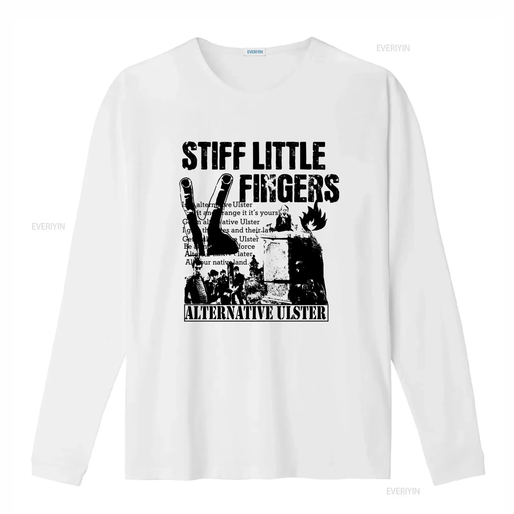 Stiff Little Fingers Logo T Shirt Iconic Punk with SLF Print All Season Casual Round Neck for Concerts Attire Machine vintage