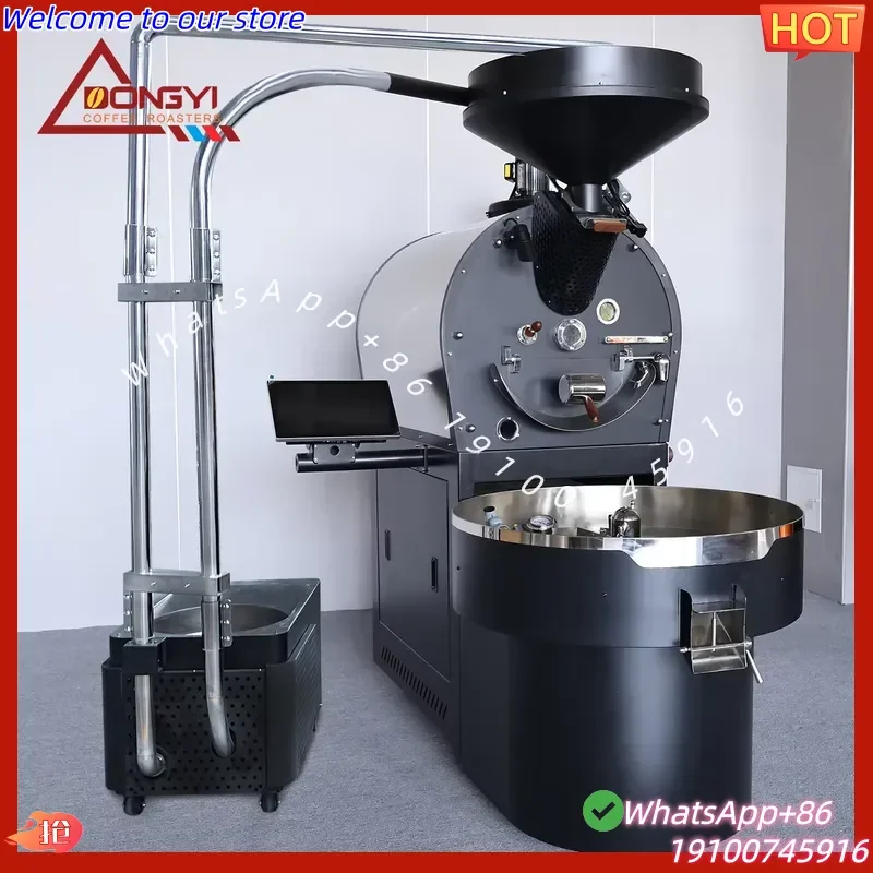 2026Hot REEKSS 15kg Dongyi Fully Automatic Coffee Roaster Cast Iron Drum Full Hot Air Roasting Machine